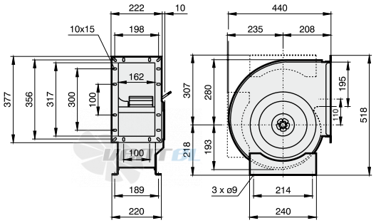 Rosenberg ERAE 250-4 К - описание, технические характеристики, графики